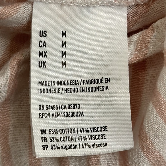 American Eagle outfitters, striped light, rose, and white size medium button up - Picture 8 of 11
